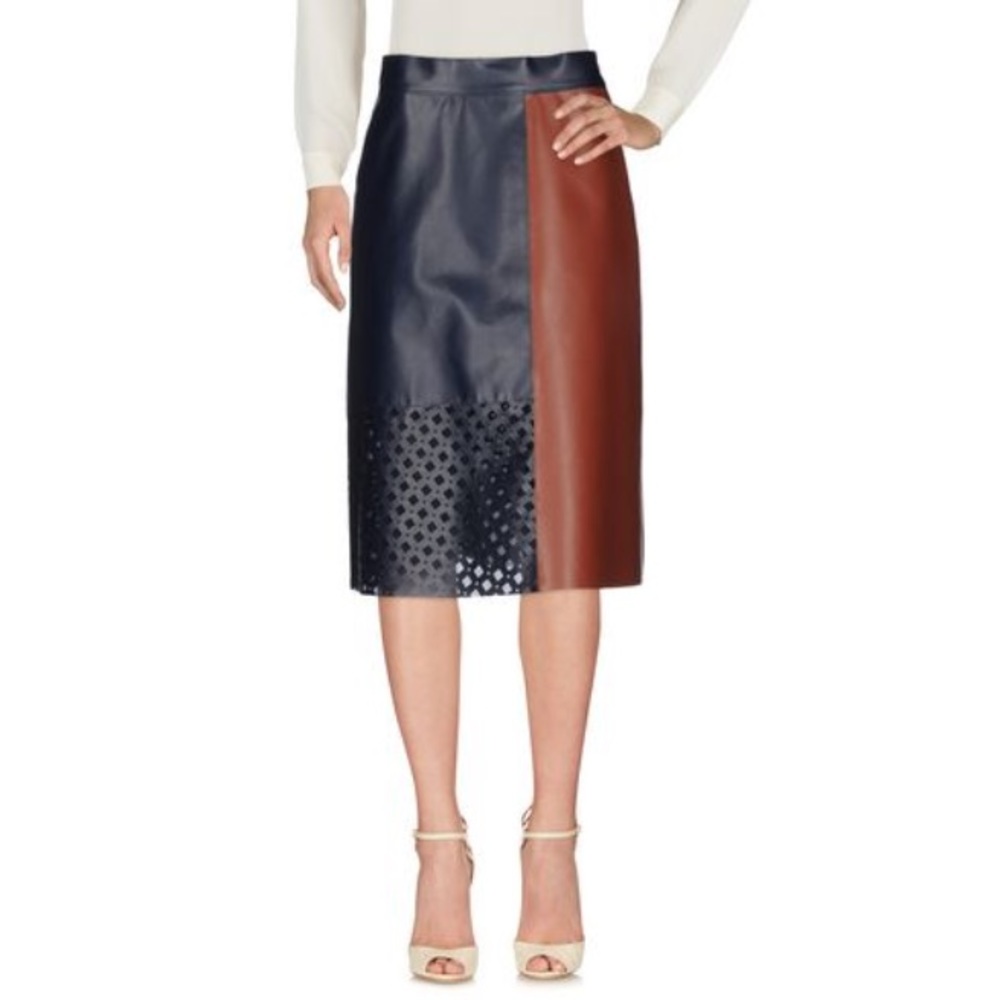 Faux Leather 3/4 Length Skirt